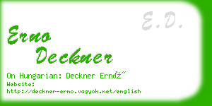 erno deckner business card